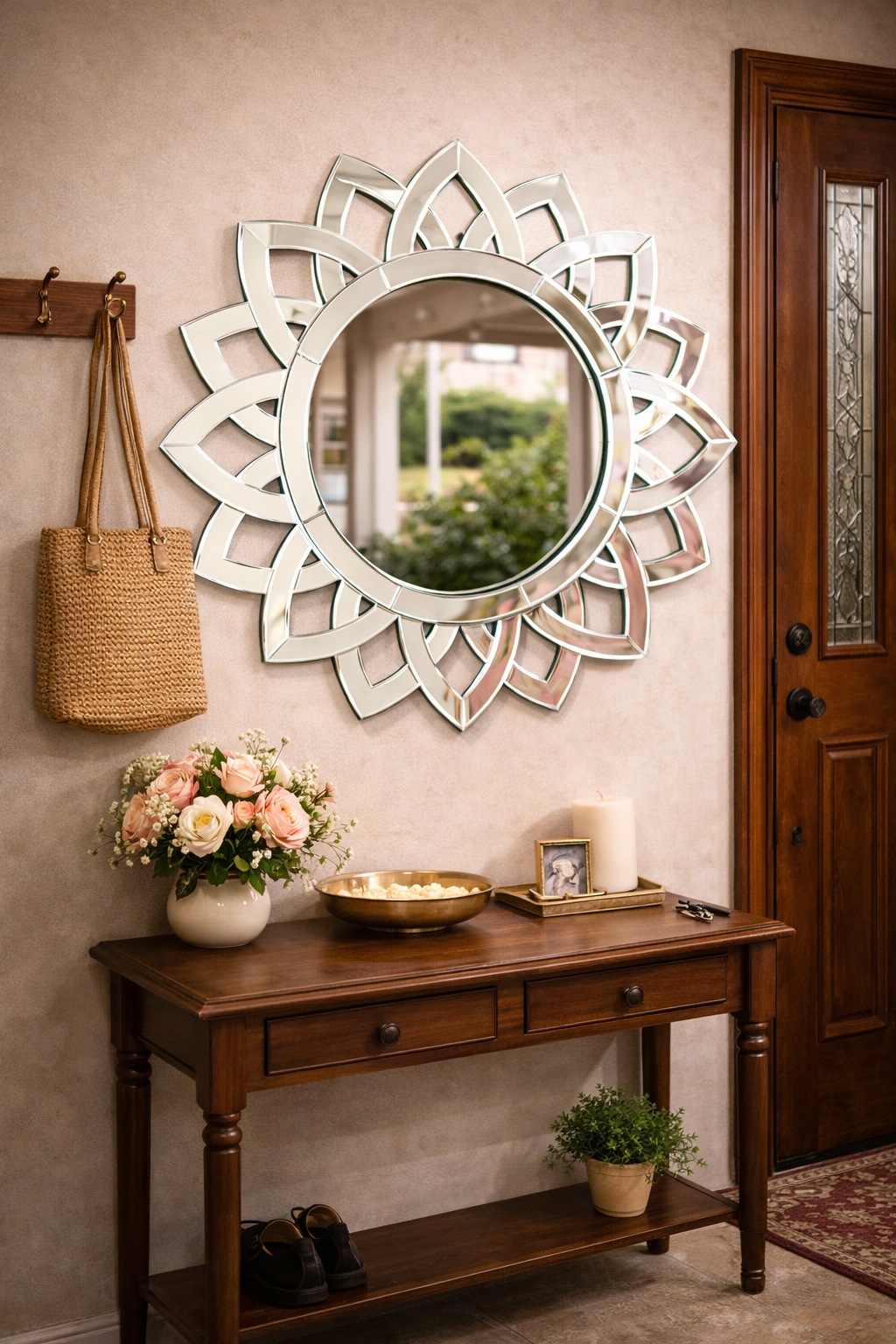 Lotus Bloom Round Mirror thumbnail